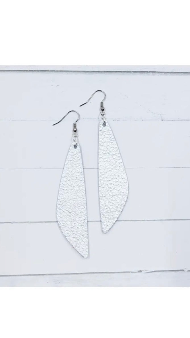 FINAL SALE--Earrings Leather Wing