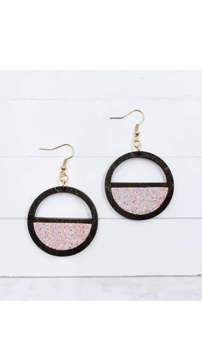 Earrings Wood Circle