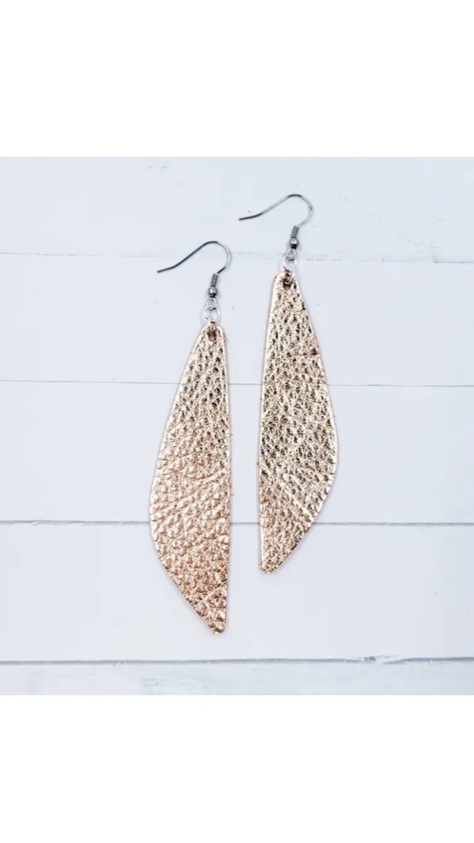 FINAL SALE--Earrings Leather Wing