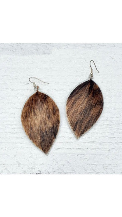 FINAL SALE--Earrings Leather Leaf