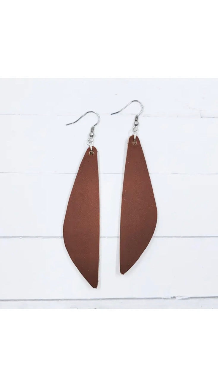 FINAL SALE--Earrings Leather Wing