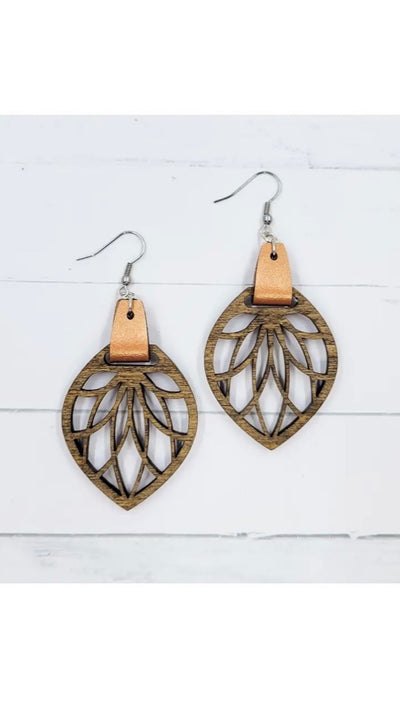 Earrings Wooden Dangle